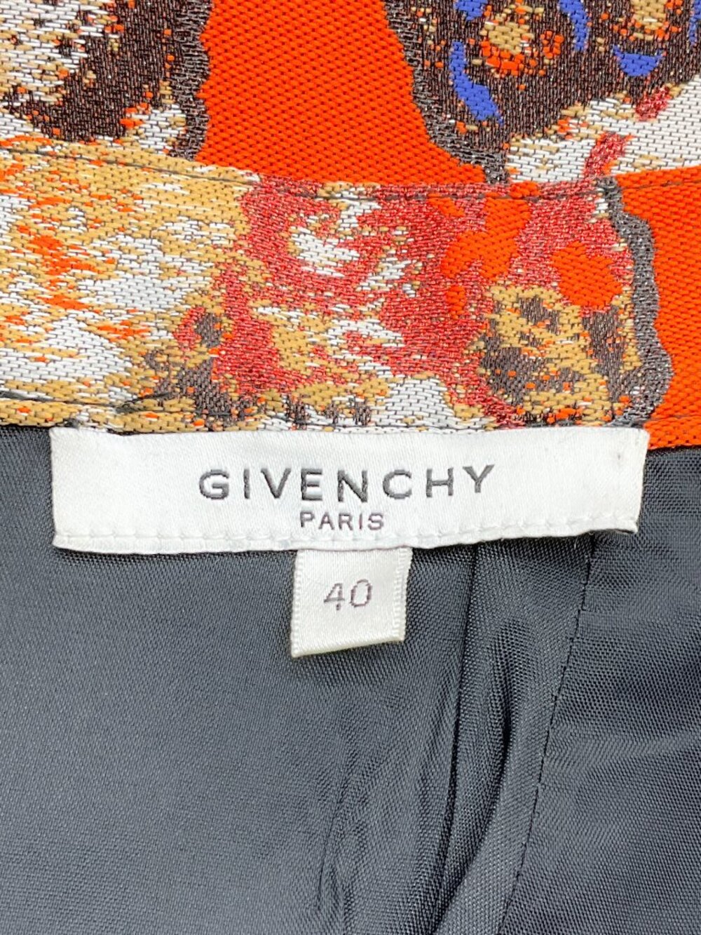 Givenchy Orange Multi Jacquard Pencil Skirt - Picture 4 of 4